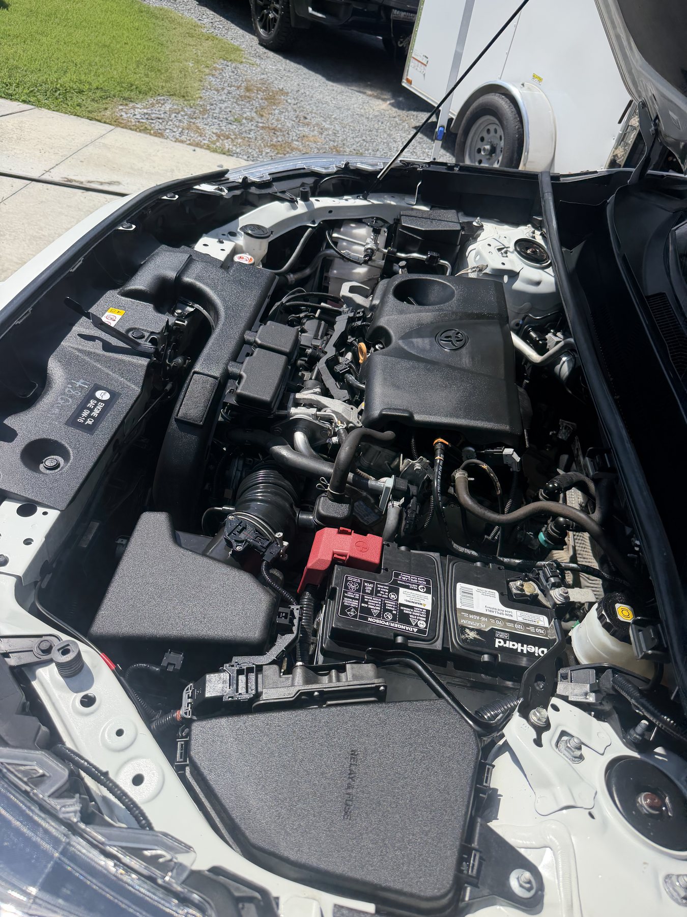 Clean Toyota engine bay after detailing