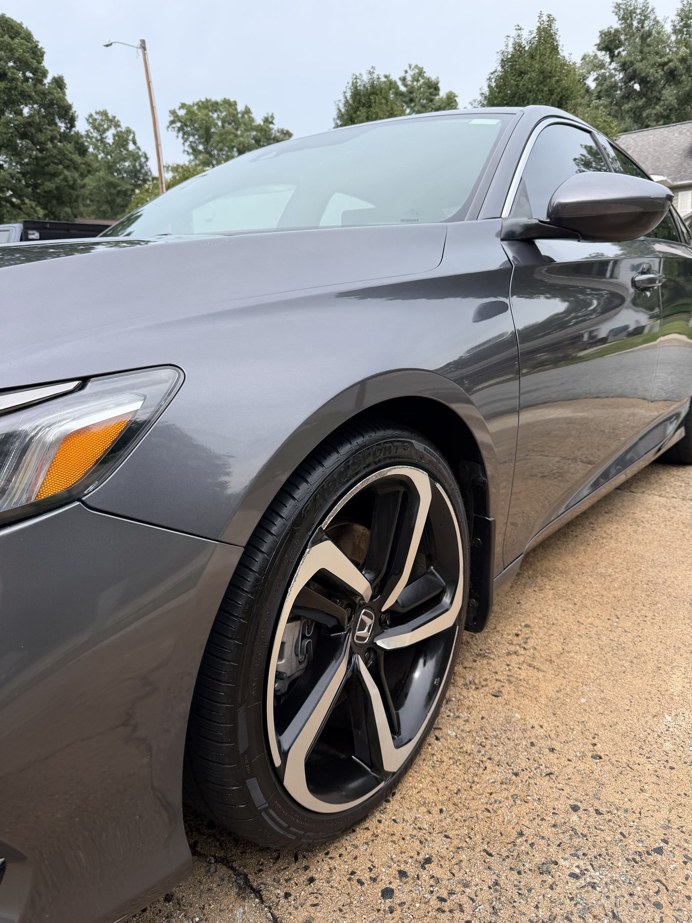 Detailed gray Honda exterior with a glossy finish